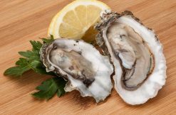 Pacific Shucked Oysters, Crassostrea gigas from Oregon or Washington, Creamy and Mineral-Rich, Half Gallon, Small, 48-81 Count, 2 Count of 4 lb Cases